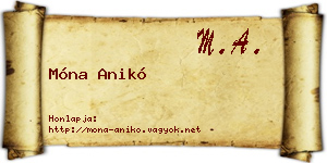 Móna Anikó névjegykártya